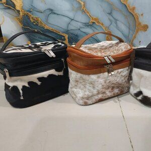 Beautiful Makeup Bag Real Cowhide Leather Christmas Gift